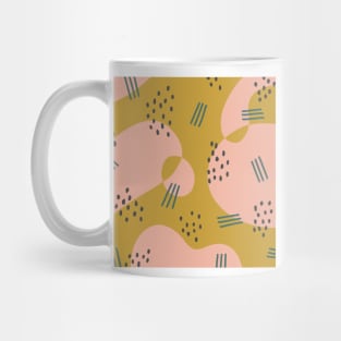 Mustard and Pink Abstract Pattern Mug